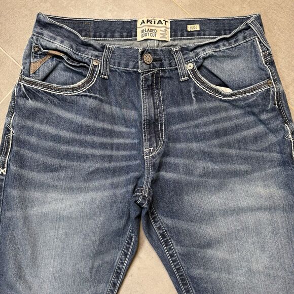 Ariat M4 Coltrane Jeans Men 35x34 Durango Relaxed Boot Cut Blue Western - Picture 1 of 16